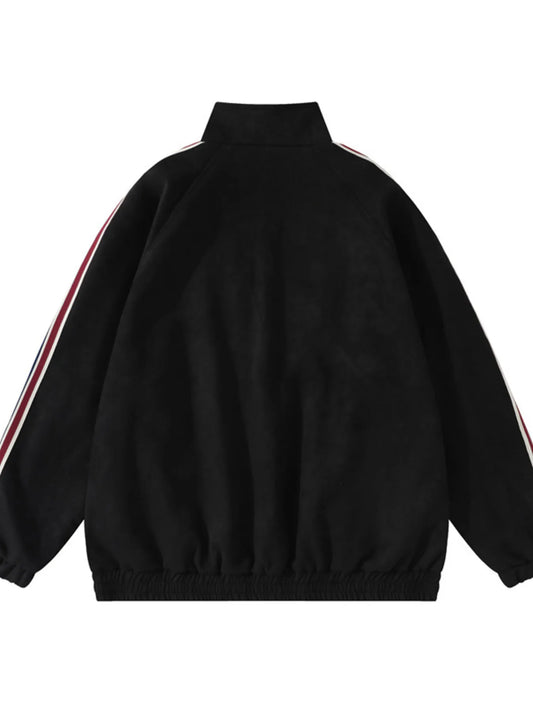 Men's Letter Zip Up Long Sleeve Hoodie