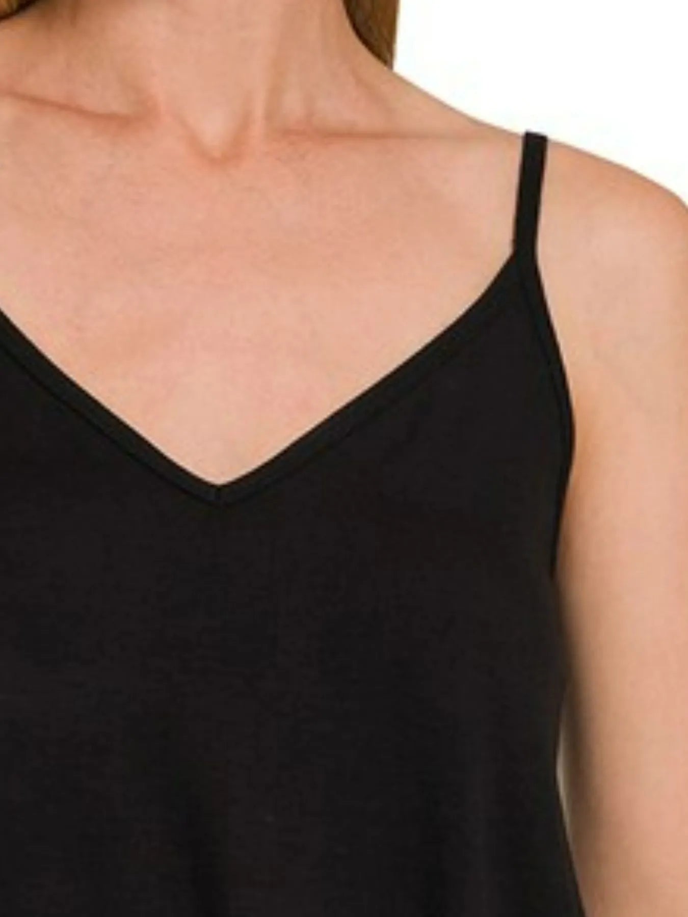 Zenana Two-Way V and Scoop Neck Reversible Spaghetti Cami