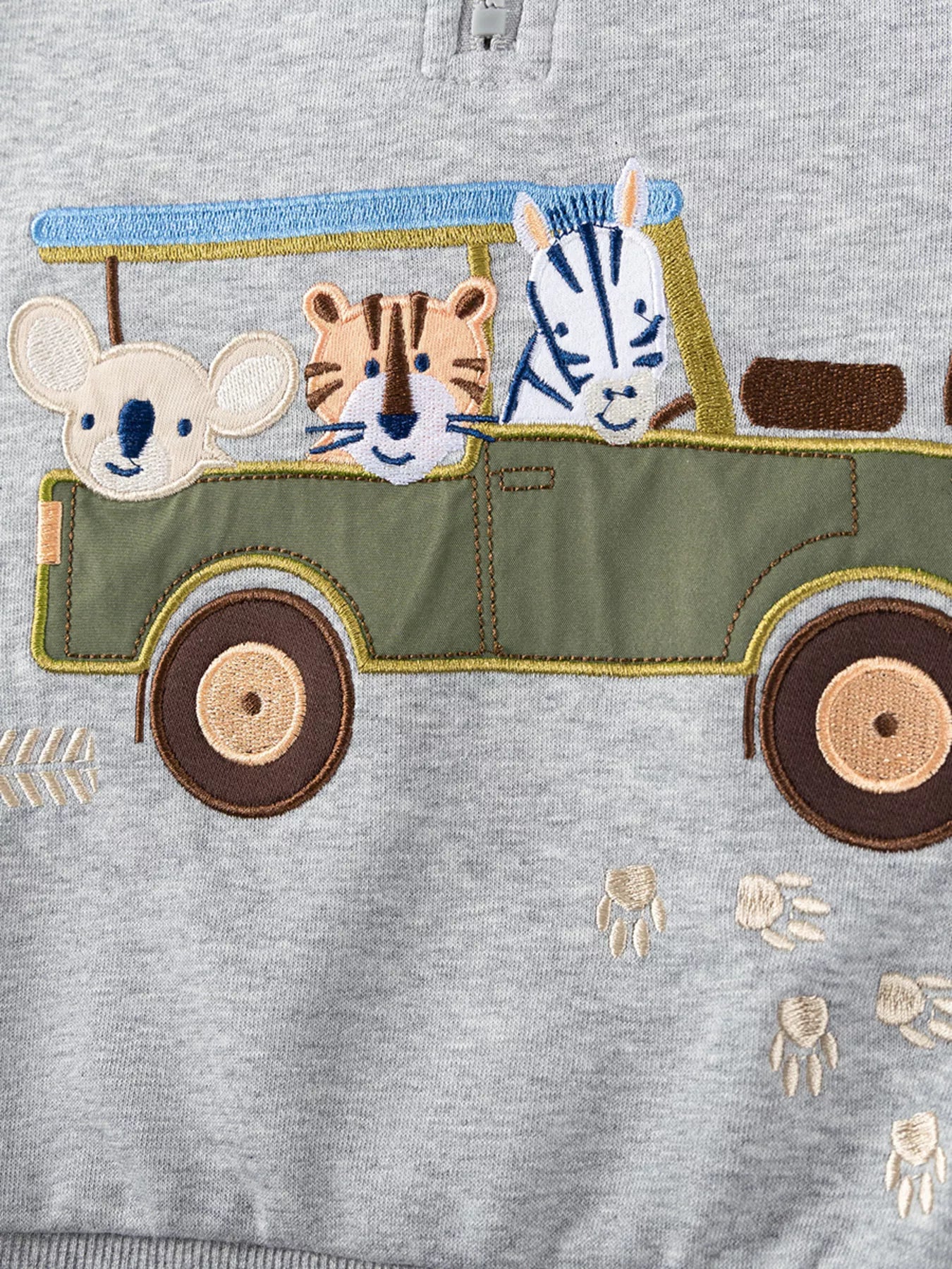 Children's Embroidered Zip Front Sweatshirt