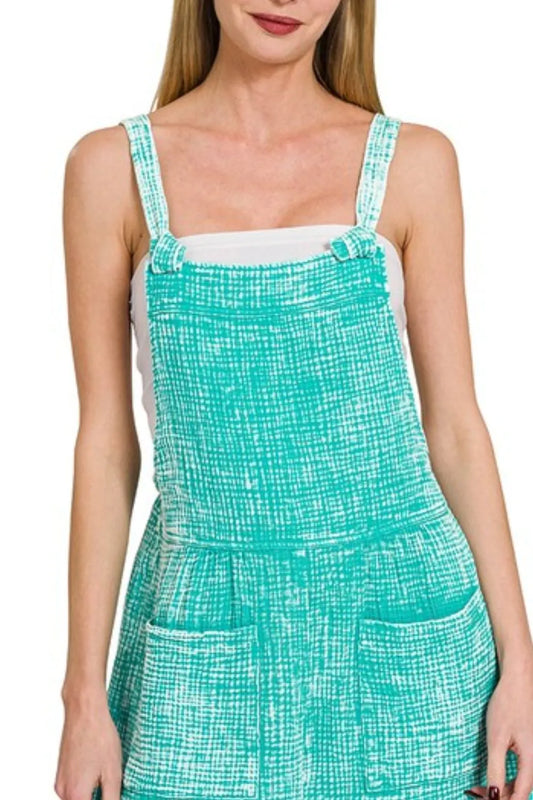 Zenana Woven Double Gauze Acid Washed Romper