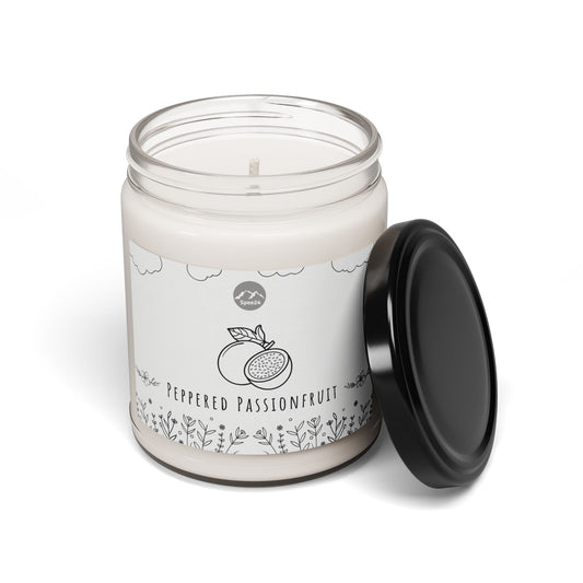 Peppered Passionfruit Scented Soy Candle, Cozy Home Décor, Gift for Birthdays, Relaxation, Aromatherapy, Hand-poured 9oz Candle