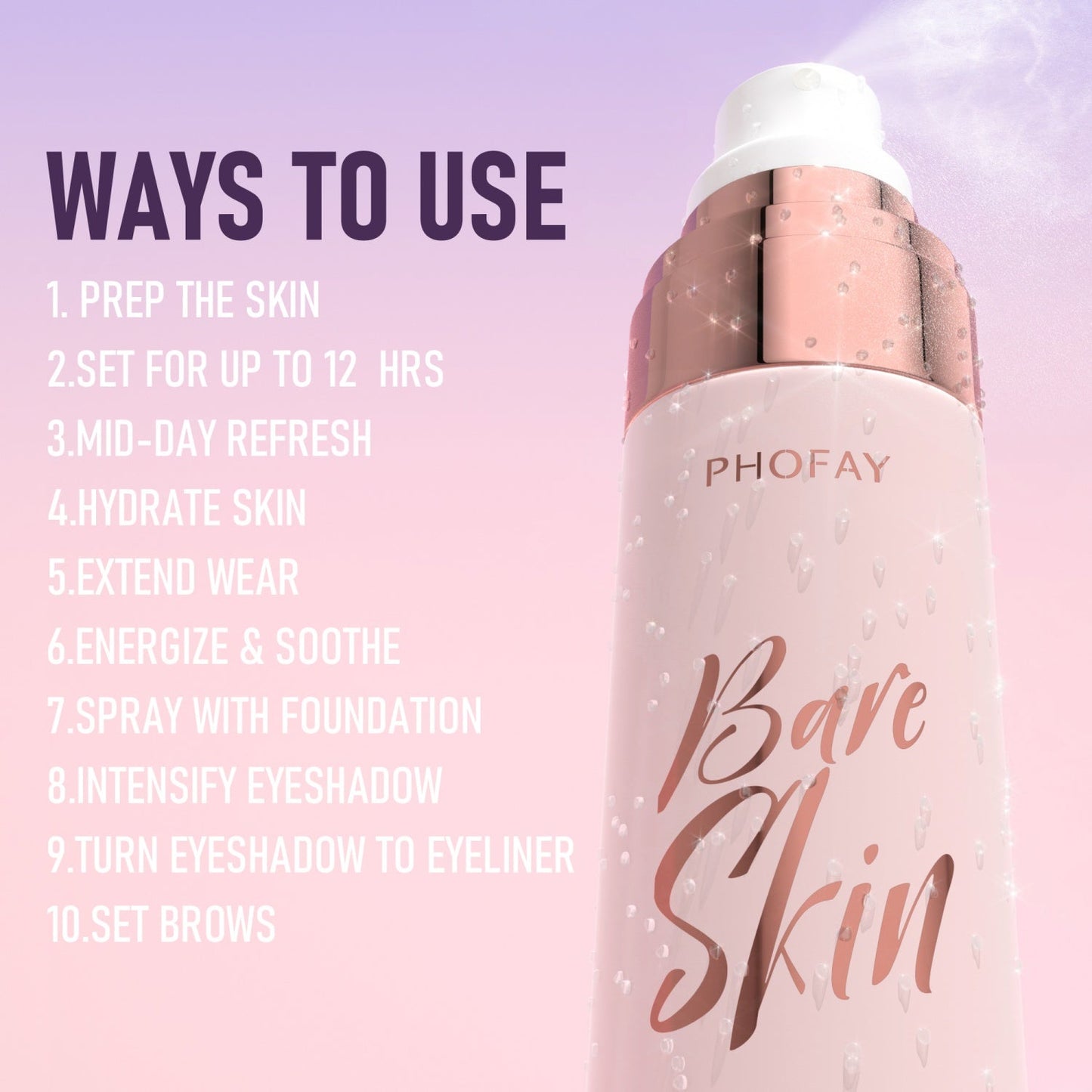 Phofay Long-Lasting Hydrating Makeup Setting Spray