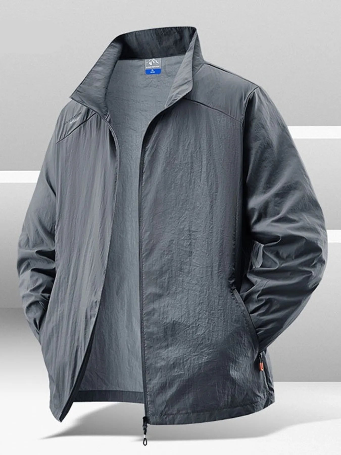 Men's Plus Size Zip Up Long Sleeve Jacket