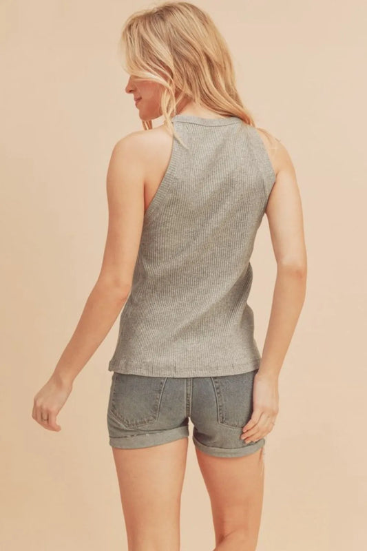 Aemi + Co Ribbed Round Neck Tank