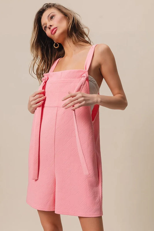 BiBi Texured Jacquard Romper with Side Pockets