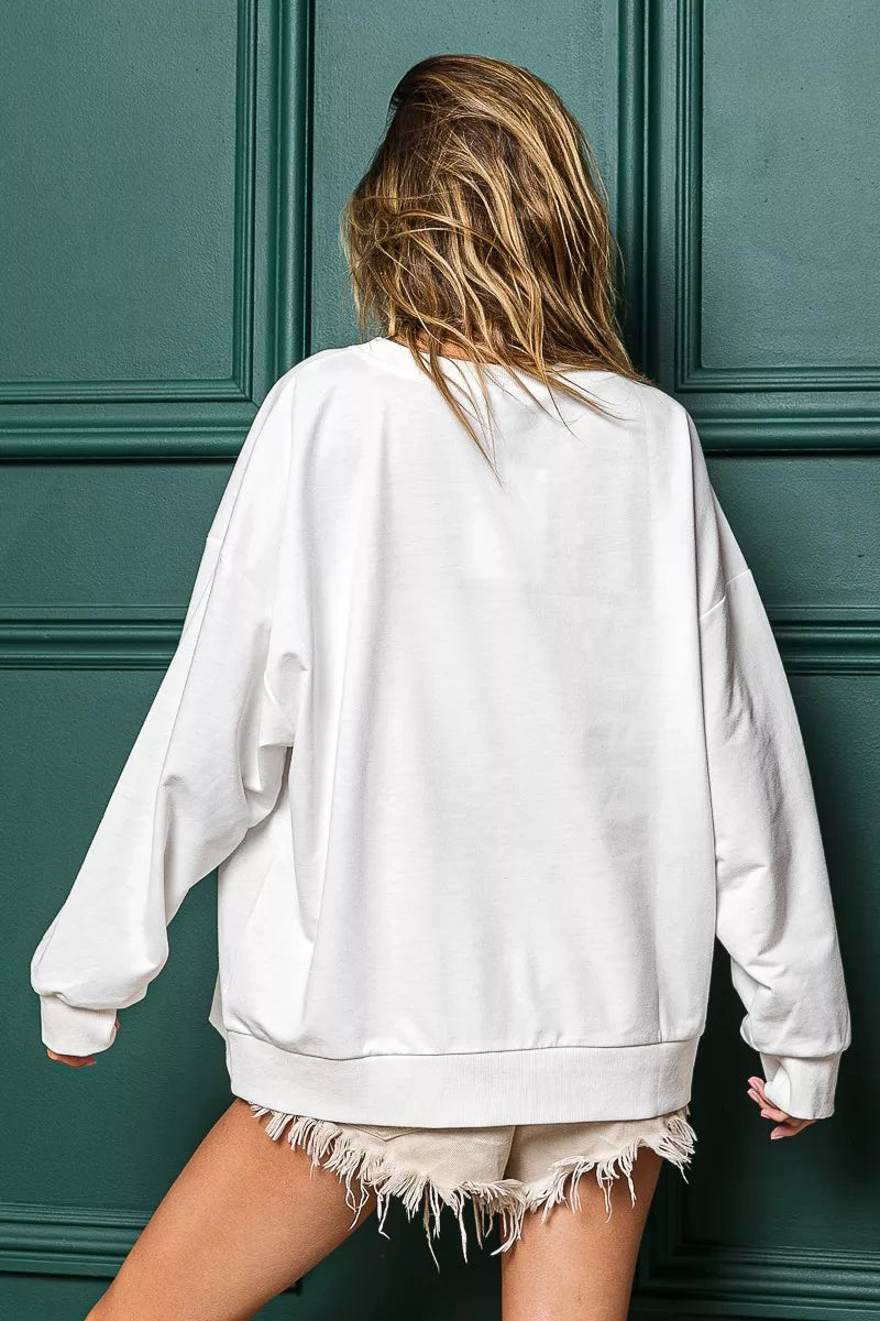 BiBi Holly Jolly Christmas French Terry Sweatshirt