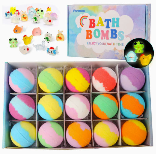 Glow in the Dark Bath Bombs for Kids Doll Shaped Fizzing Bubble Foam Bath Bomb Gift Set