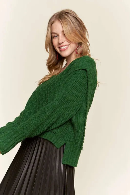 ADORA Ruffle Detail Adorable Sweater