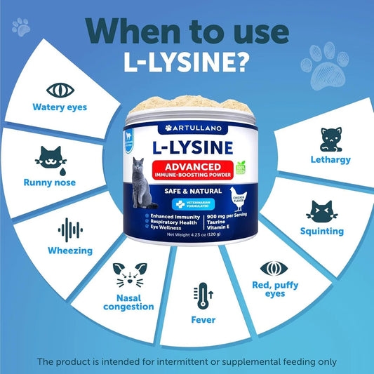 Do Not Sell On Amazon L Lysine For Cats Lysine Powder Supplement 900mg Serving Immune Support For Cats & Kittens Sneezing Runny Nose Squinting Watery Eyes Cold Eye Respiratory Health With Taurine