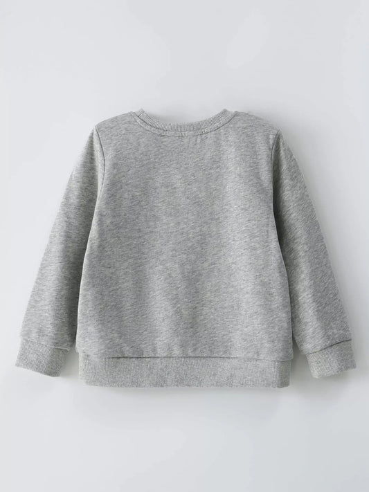 Children's Cartoon Vehicle Graphic Crew Neck Sweatshirt