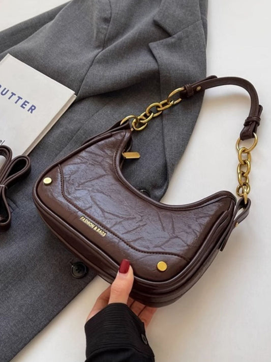 Chain Accent Shoulder Bag