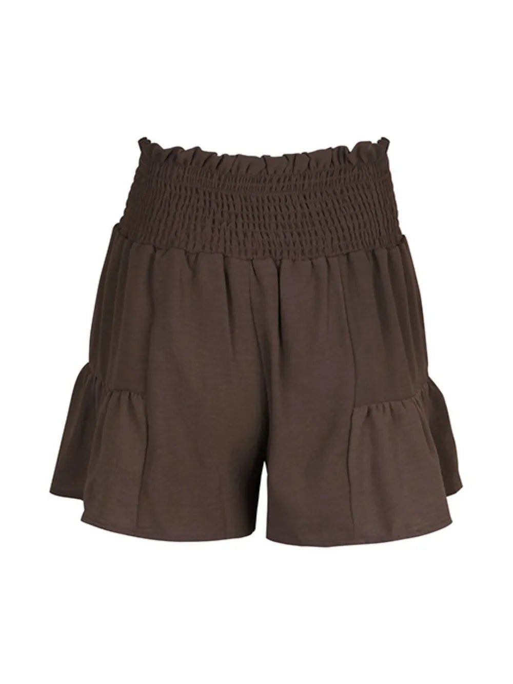 Perfee Tie Front Smocked Waist Shorts