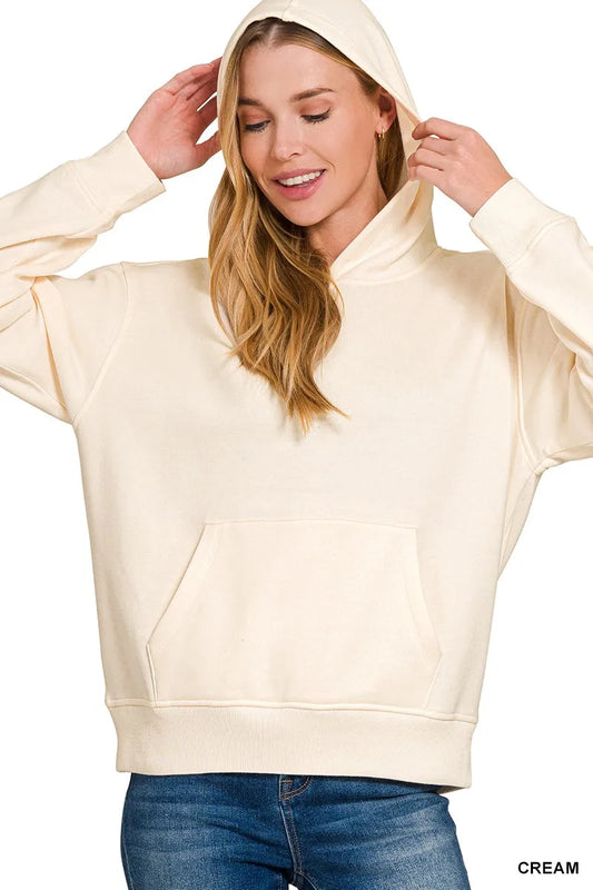 Zenana Fleece Kangaroo Pocket Hoodie