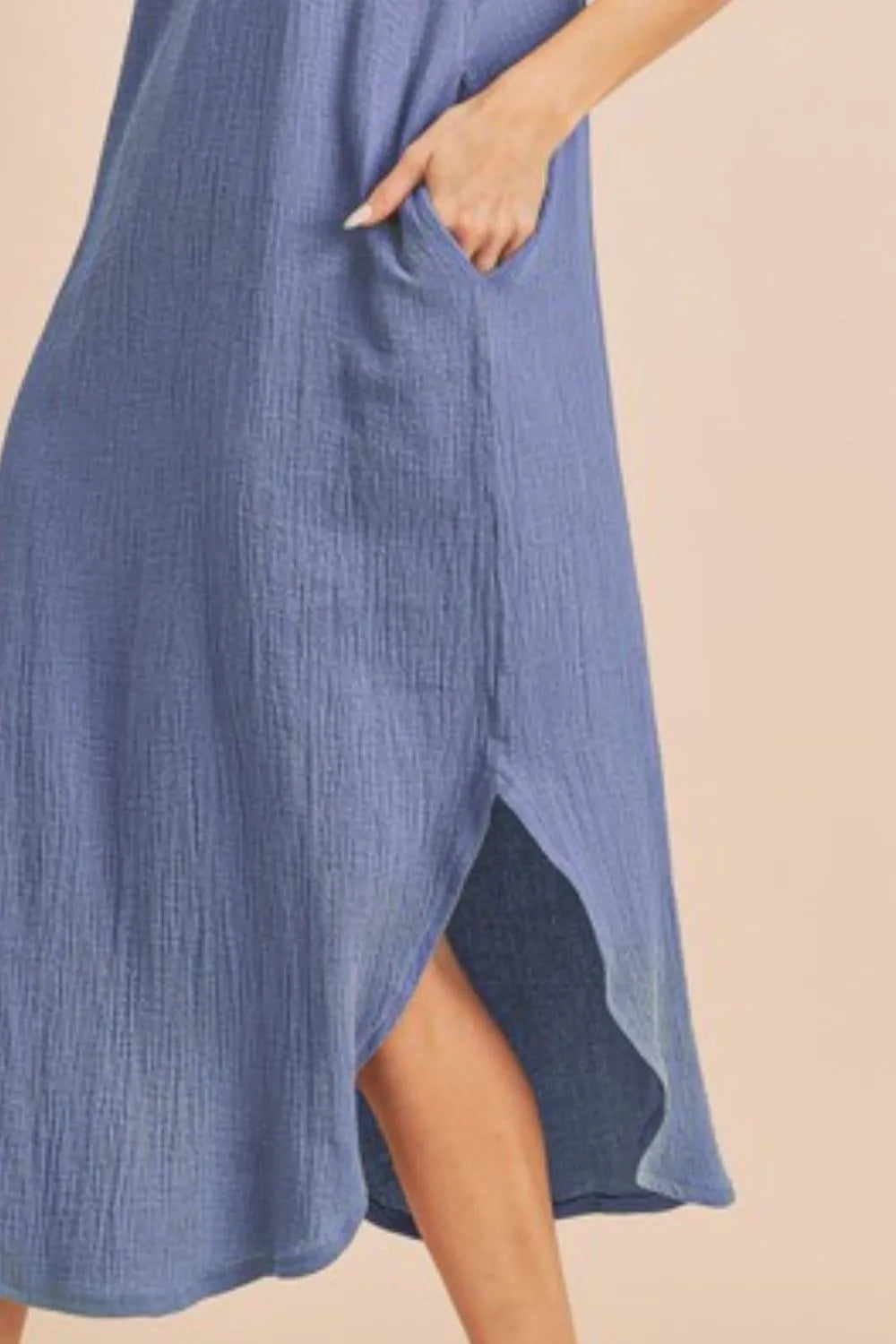 Aemi + Co Round Neck Midi Tank Dress with Pockets