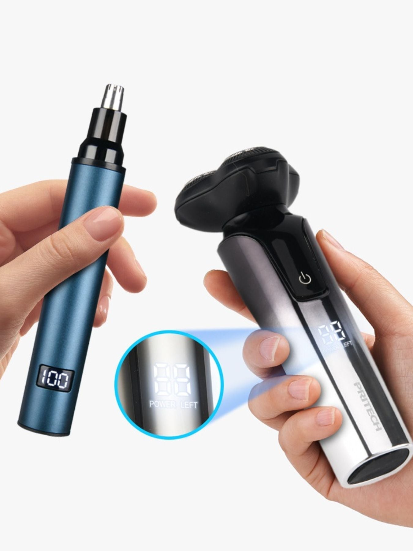 Rotary Rechargeable Electric Shaver and Nose Hair Trimmer
