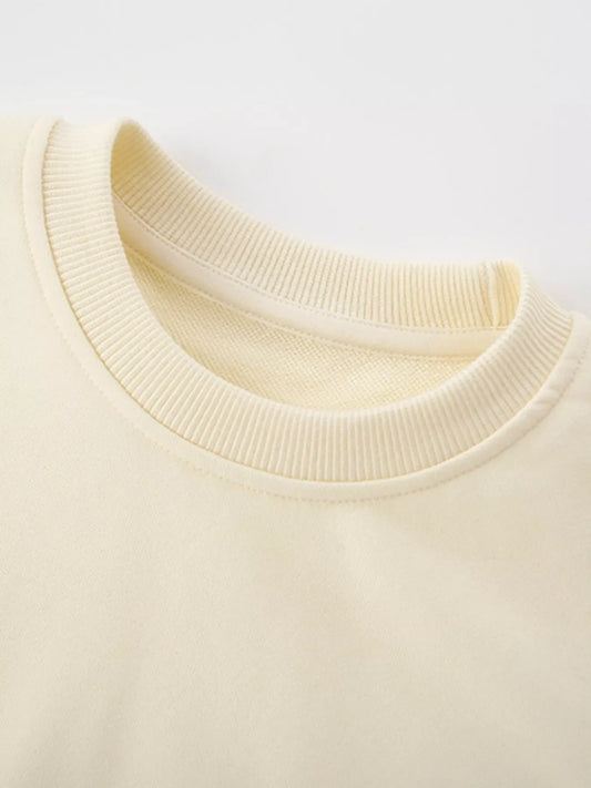 Children's Casual Solid Color Crew Neck Sweatshirt
