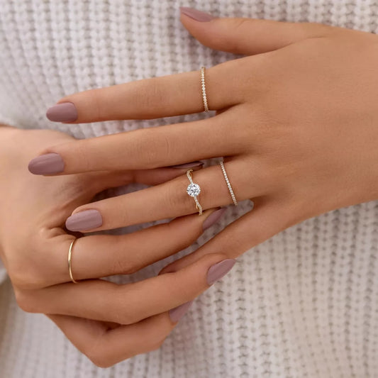 925 Sterling Silver Zircon Ring