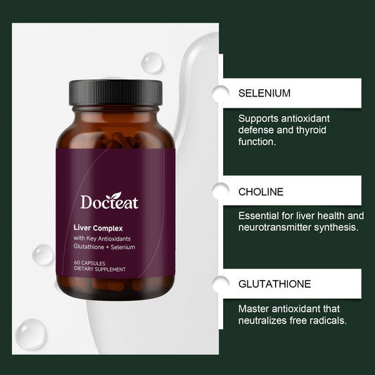 Liver Support Supplement with Milk Thistle Glutathione Selenium Dandelion Artichoke Choline Detox Wellness Capsules