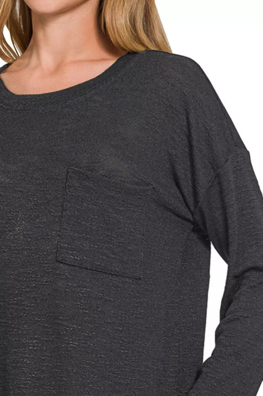 Zenana Slub Hacci Long Sleeve T-Shirt