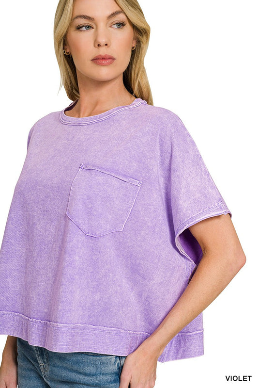 Zenana Halo Washed Oversized Top