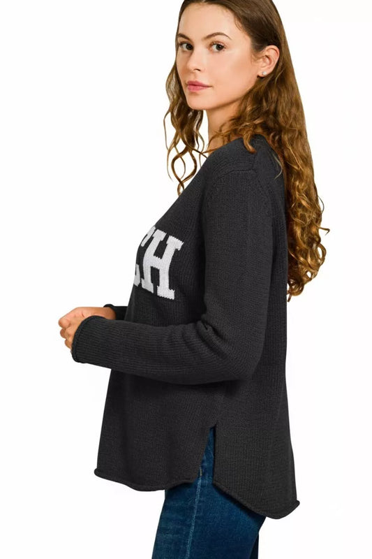 Zenana Beach V Neck Sweater