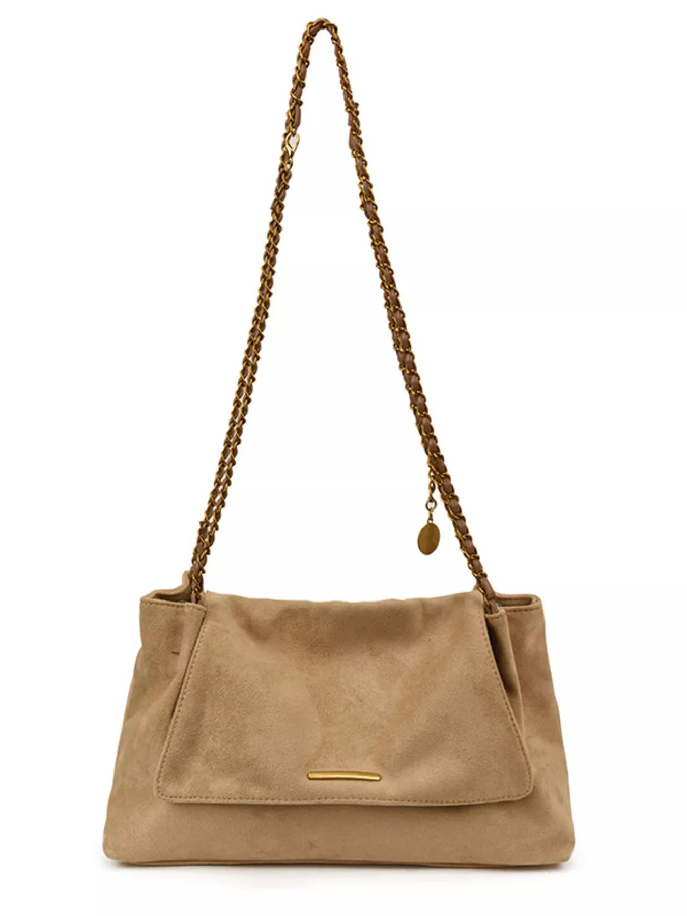 Suede Flap Chain Shoulder Bag