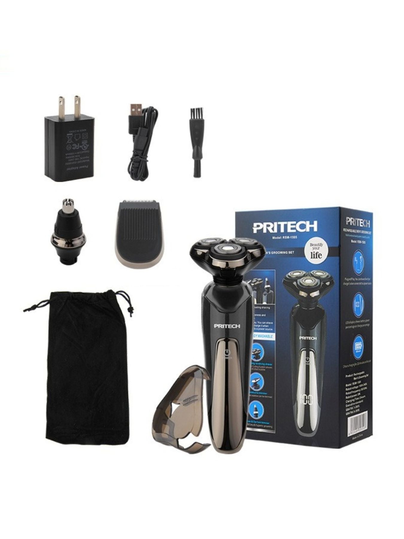 3-in-1 Electric Rotary Shaver