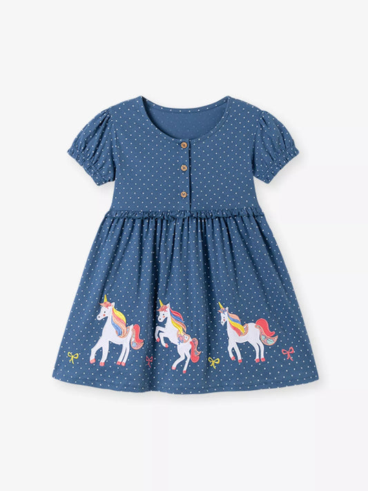 Children's Unicorn Short Sleeve Dress