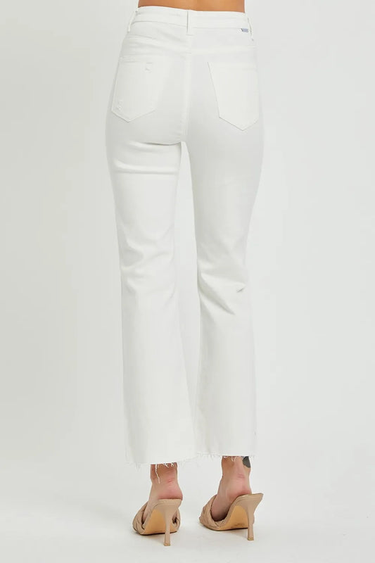 RISEN Full Size High Rise Button Fly Straight Ankle Jeans