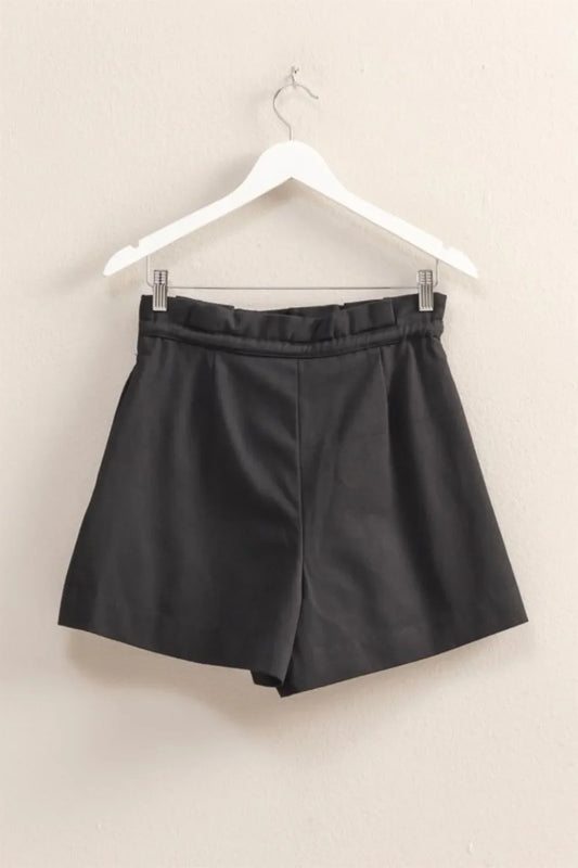 HYFVE High-Waisted Washed Twill Paperbag Shorts