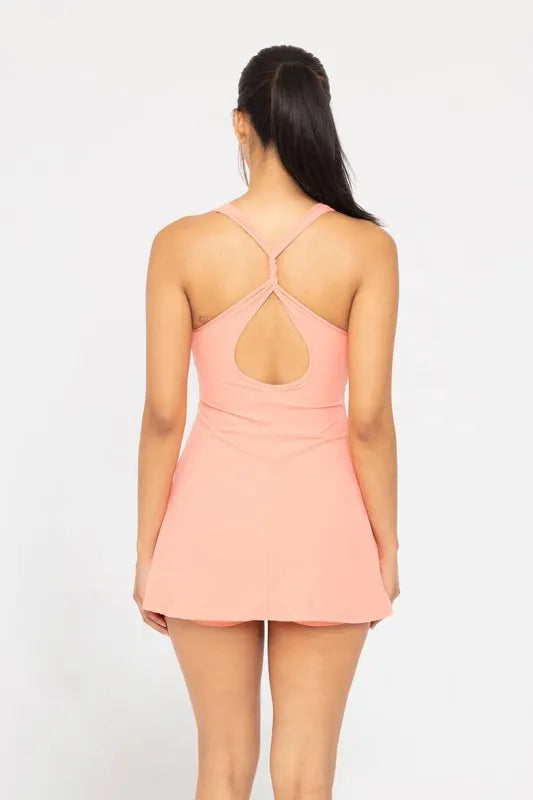 MONO B Twist Racerback Fit-and-Flare Dress