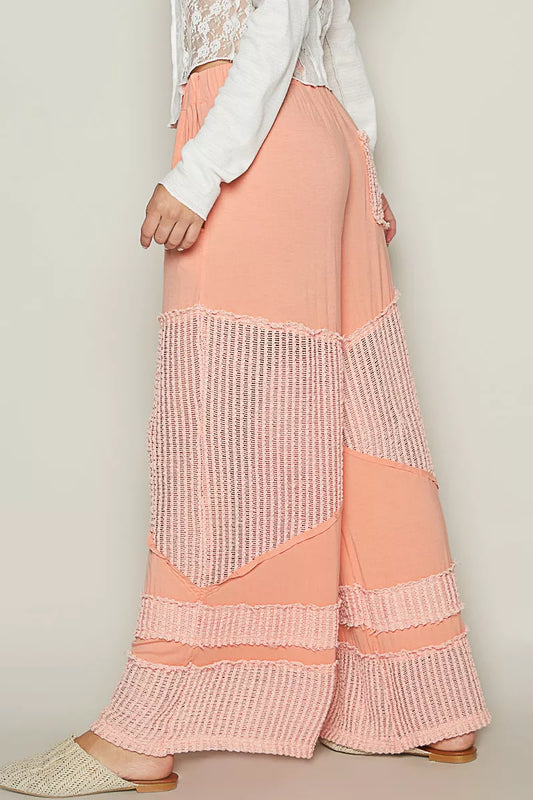 POL Drawstring Elastic Waistband Wide-Leg Pants