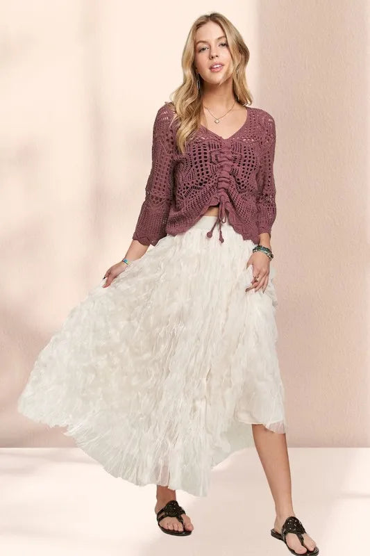 ADORA Elastic Waist Cloud Fluffy Maxi Skirt