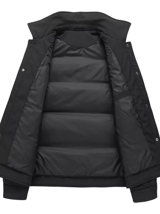 Men's Plus Size Snap Down Puffer Jacket