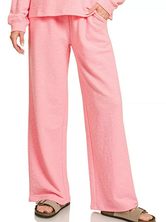 Zenana Slub Long Sleeve Top and Pants Lounge Set