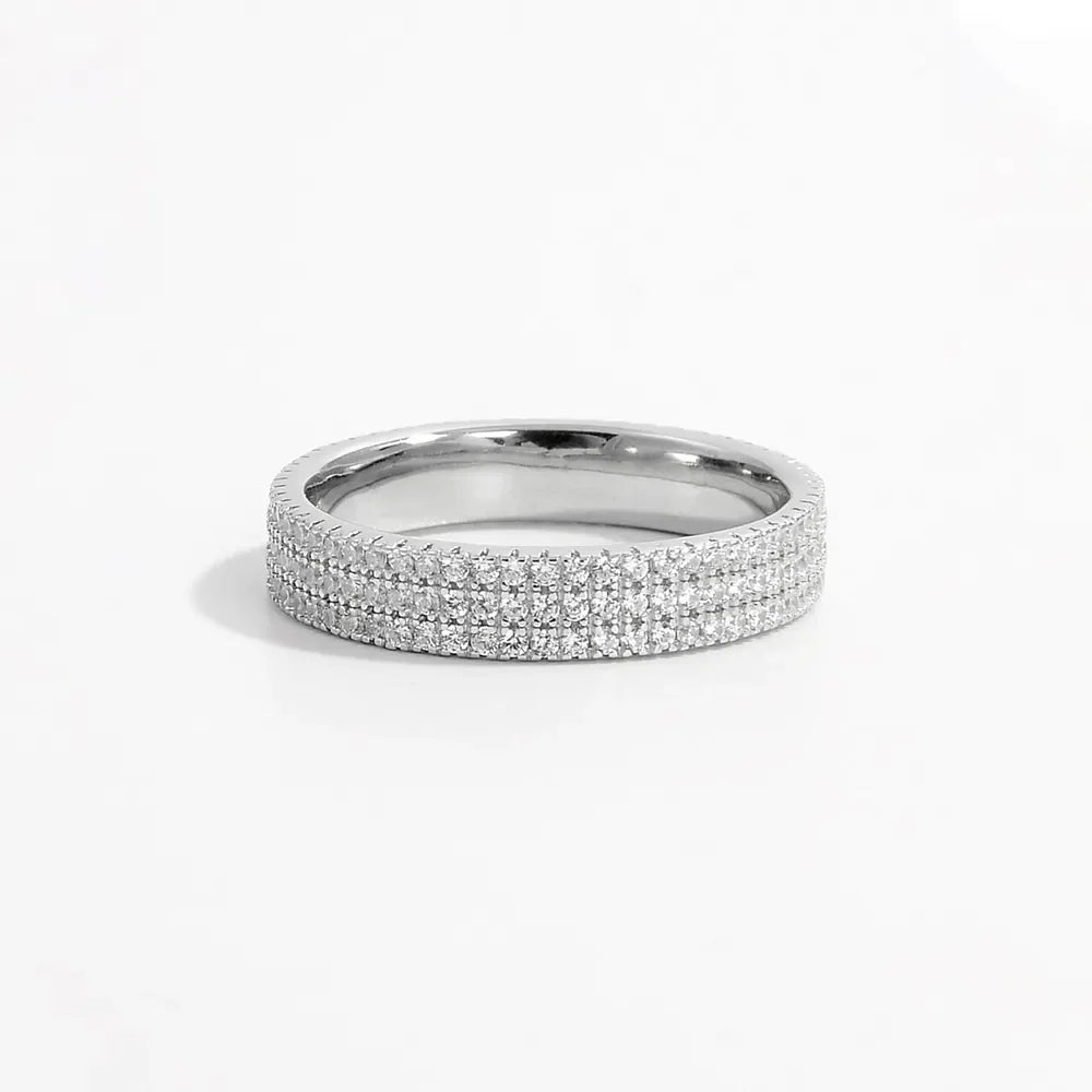 Inlaid Zircon 925 Sterling Silver Ring