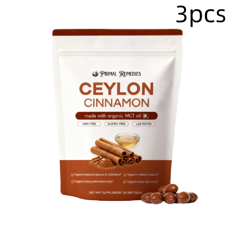 Primal Remedies Ceylon Cinnamon Softgels With Organic MCT Oil, Supports Balanced Glucose & Antioxidant Health, 30 Softgels Dietary Supplement