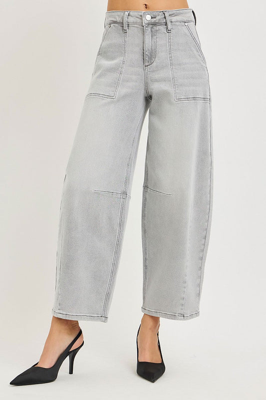 RISEN Slouchy Cropped Barrel Jeans