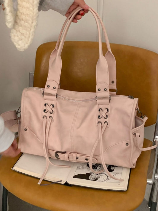 Lace Up Decor Shoulder Bag