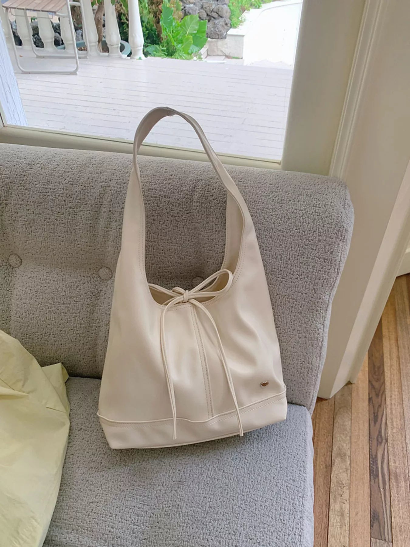 Leather Tied Shoulder Bag