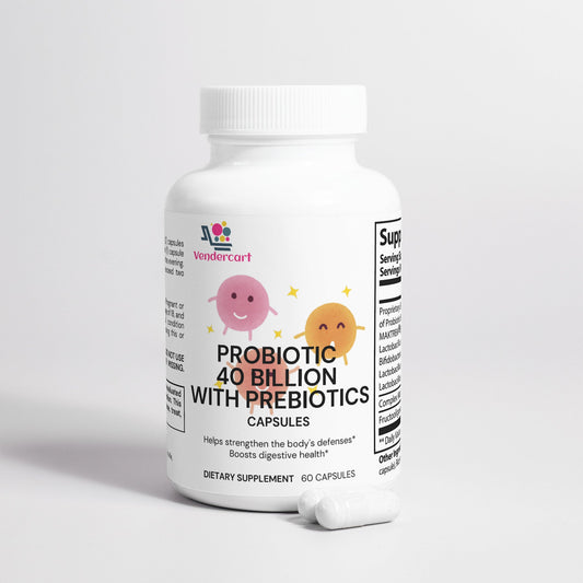 Probiotic 40 Billion CFU with Prebiotic Digestive Support Supplement Gut Health Capsules for Women and Men