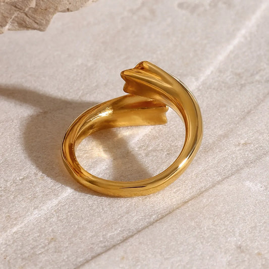 Star Crystal Gold Adjustable Ring