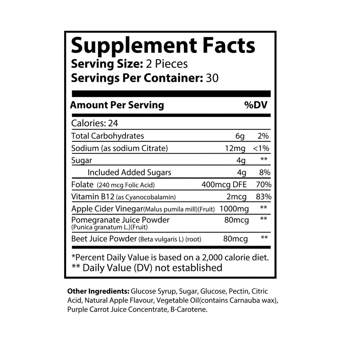 Cidoria Apple Cider Vinegar Gummies (60 Gummies)