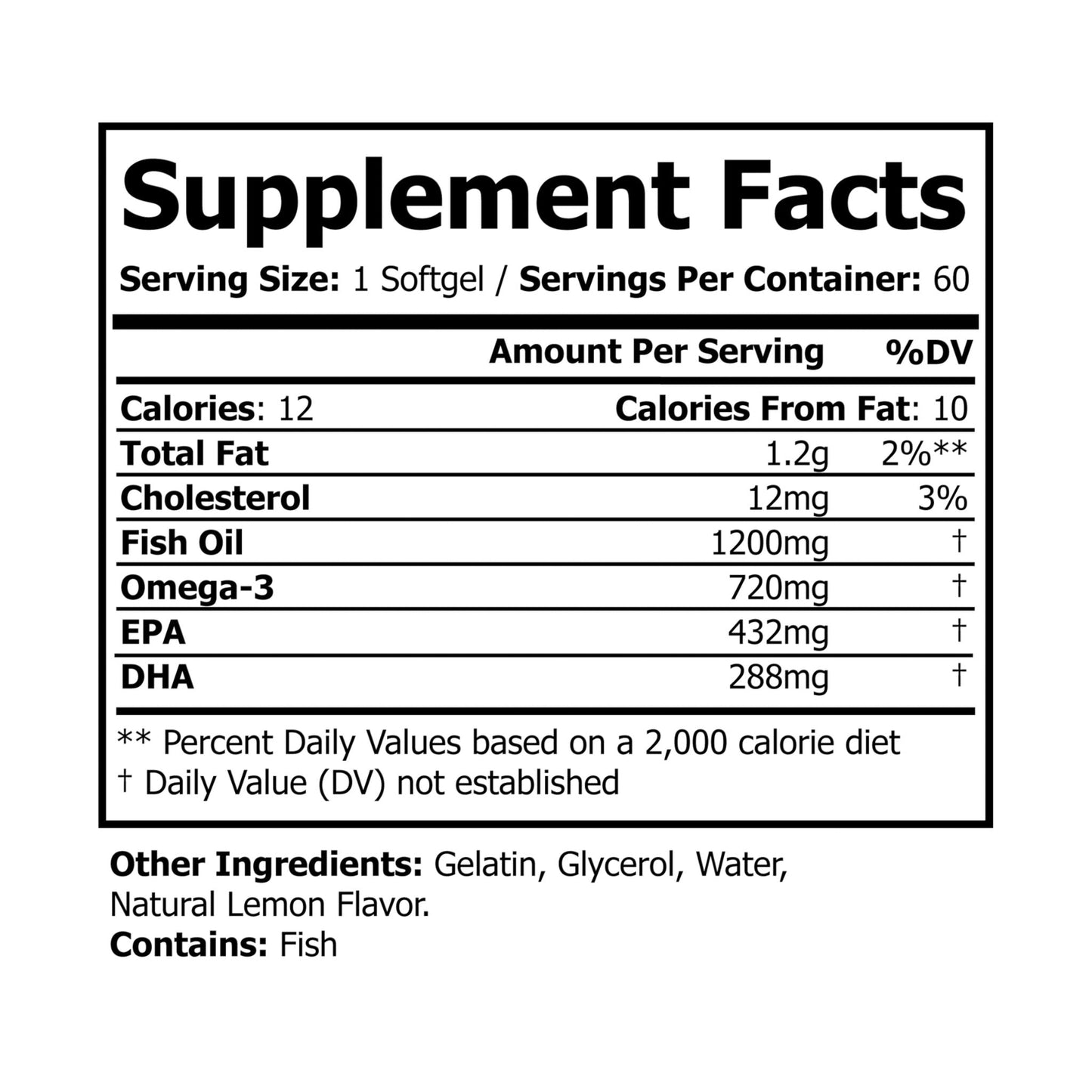 Omegor Omega 3 Fish Oil Supplement (60 Softgels)