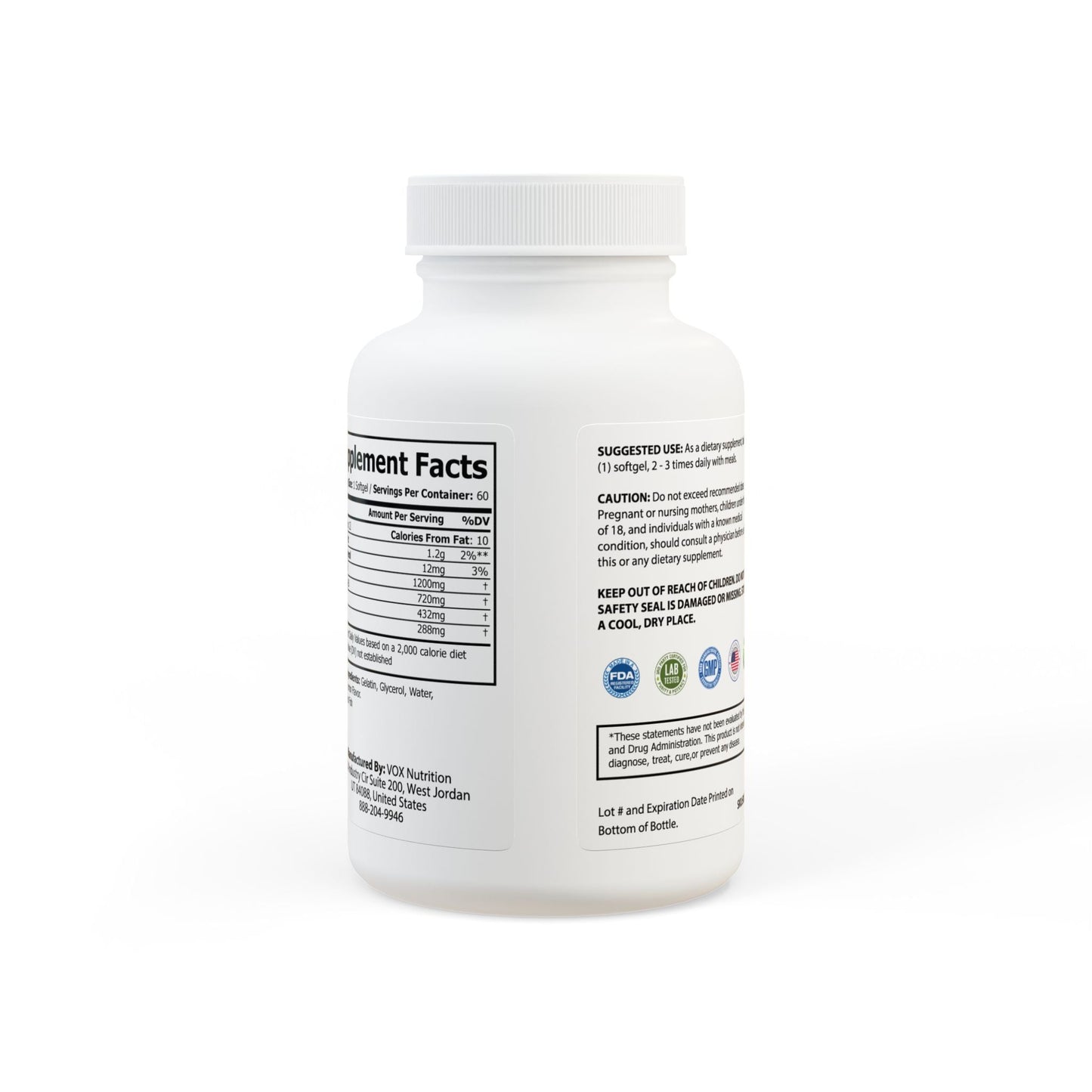Omegor Omega 3 Fish Oil Supplement (60 Softgels)