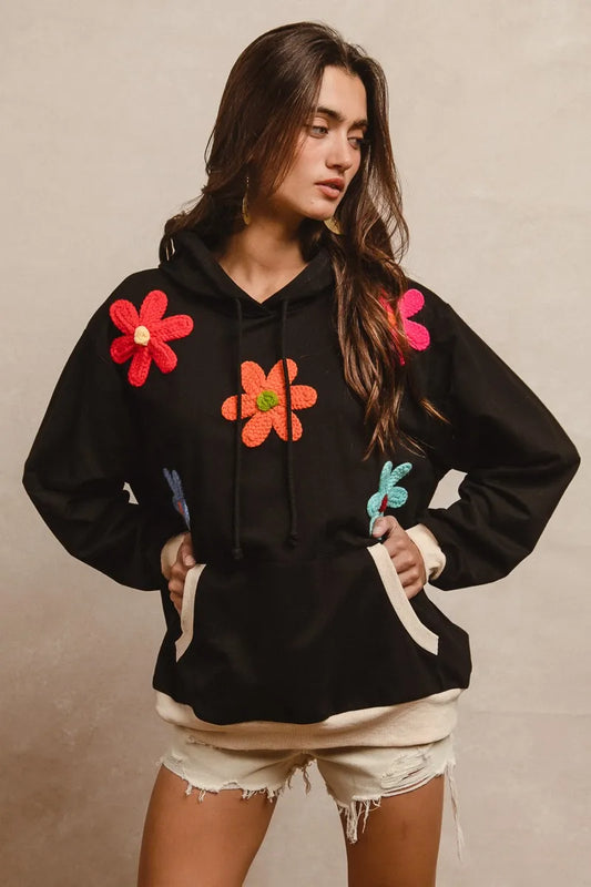 BiBi Patched Hoodie Top