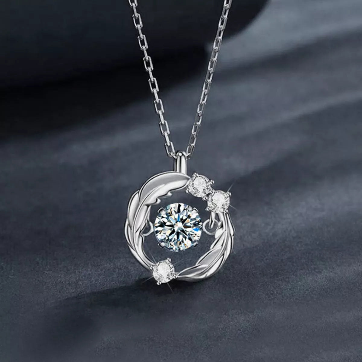 925 Sterling Silver Moissanite Pendant Necklace