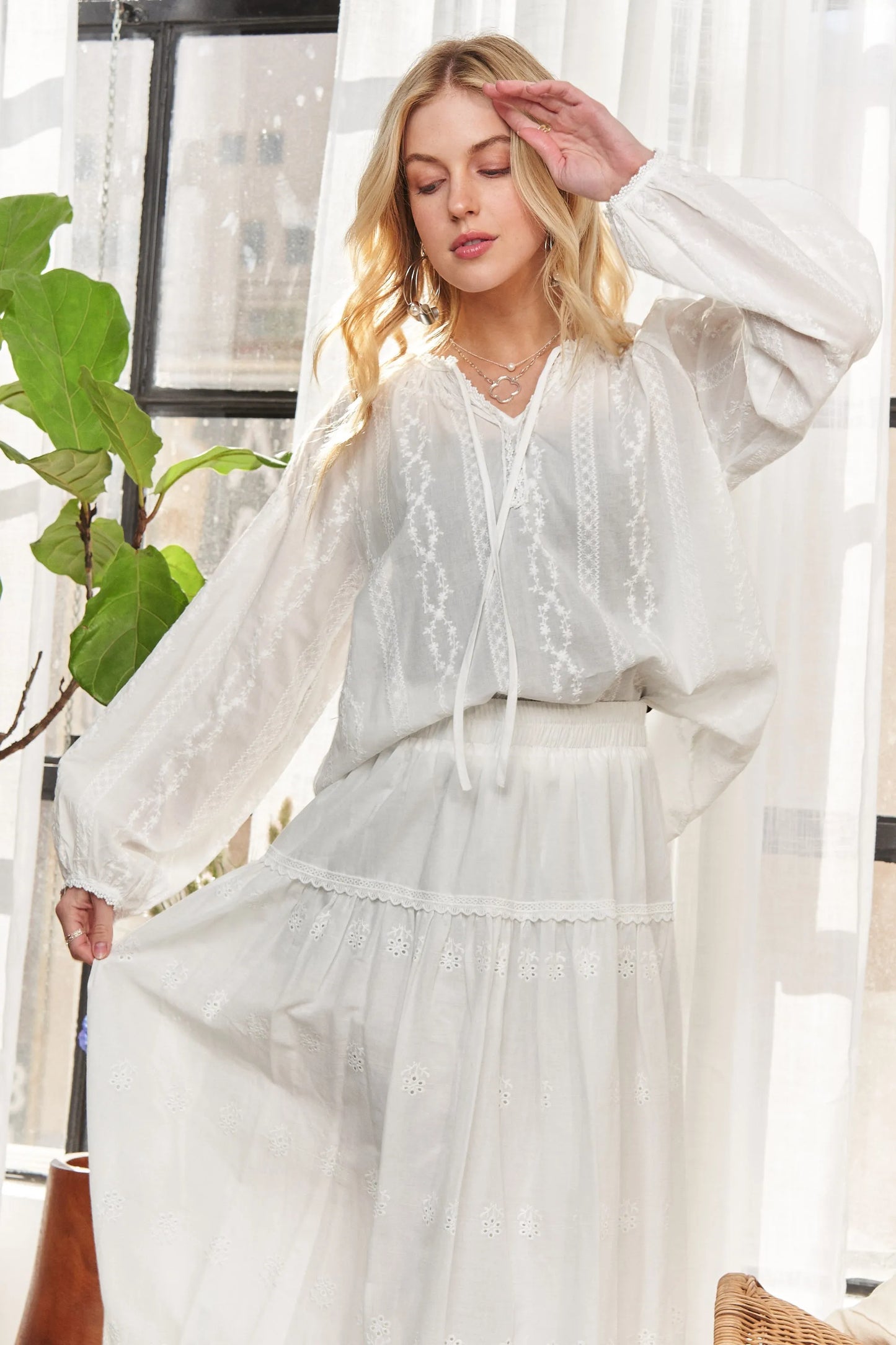 ADORA Cotton Peasant Top