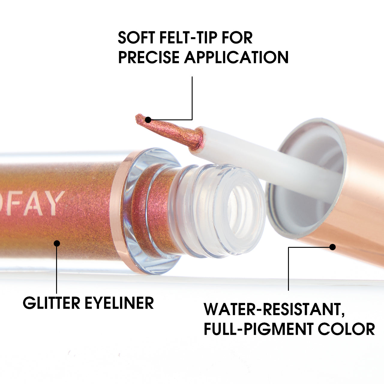 Phofay Long-Lasting Waterproof Liquid Eyeliner Set – 2.0 ML × 8 pcs