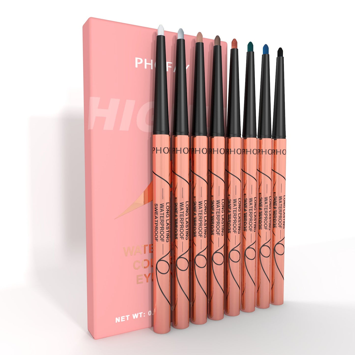 Phofay Waterproof Long-Lasting Matte Eye Pencil Set – 0.8g × 8 pcs